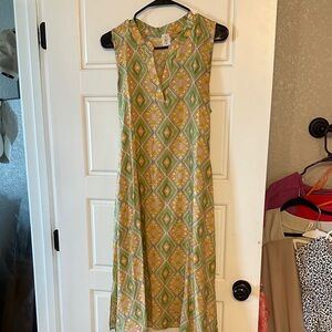 Vibrant Geometric High-Low Dress